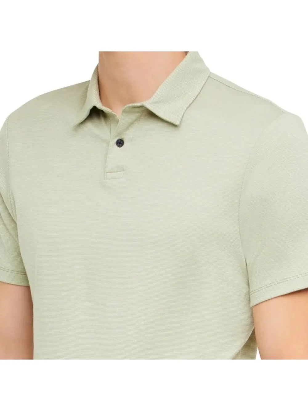 NWT Banana Republic Men's S Green Luxe Touch Polo Shirt Pinstriped Stretched
